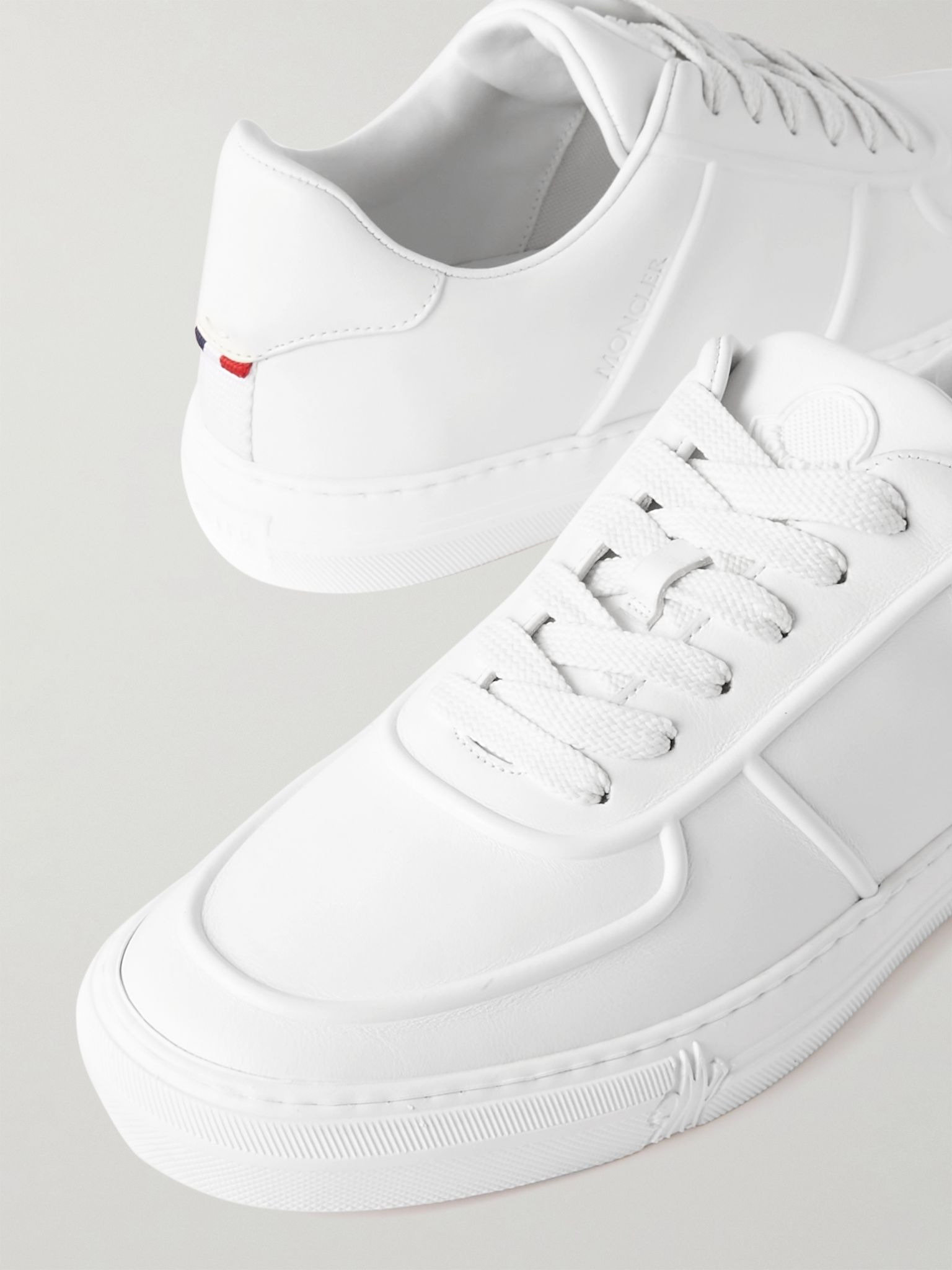 Neue York Logo-Appliquéd Leather Sneakers White - 6