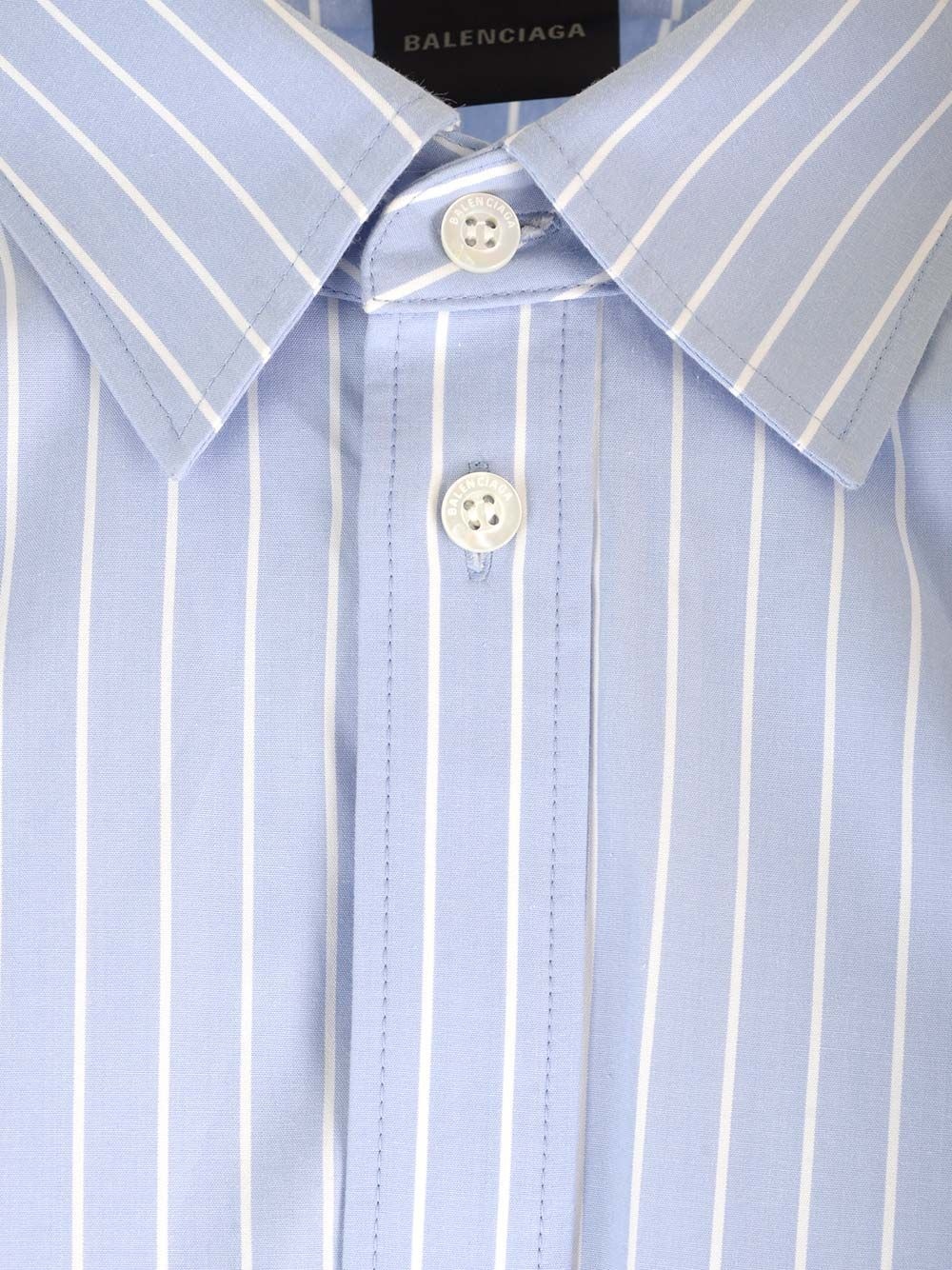 Large Fit Asymmetric Shirt Shirts Light Blue - 4