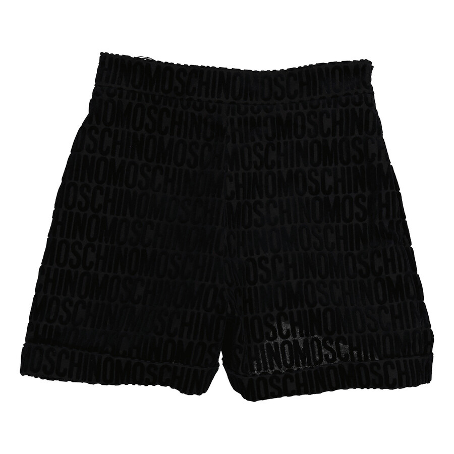 Moschino Fantasy Print Black All-Over Logo Shorts - 2