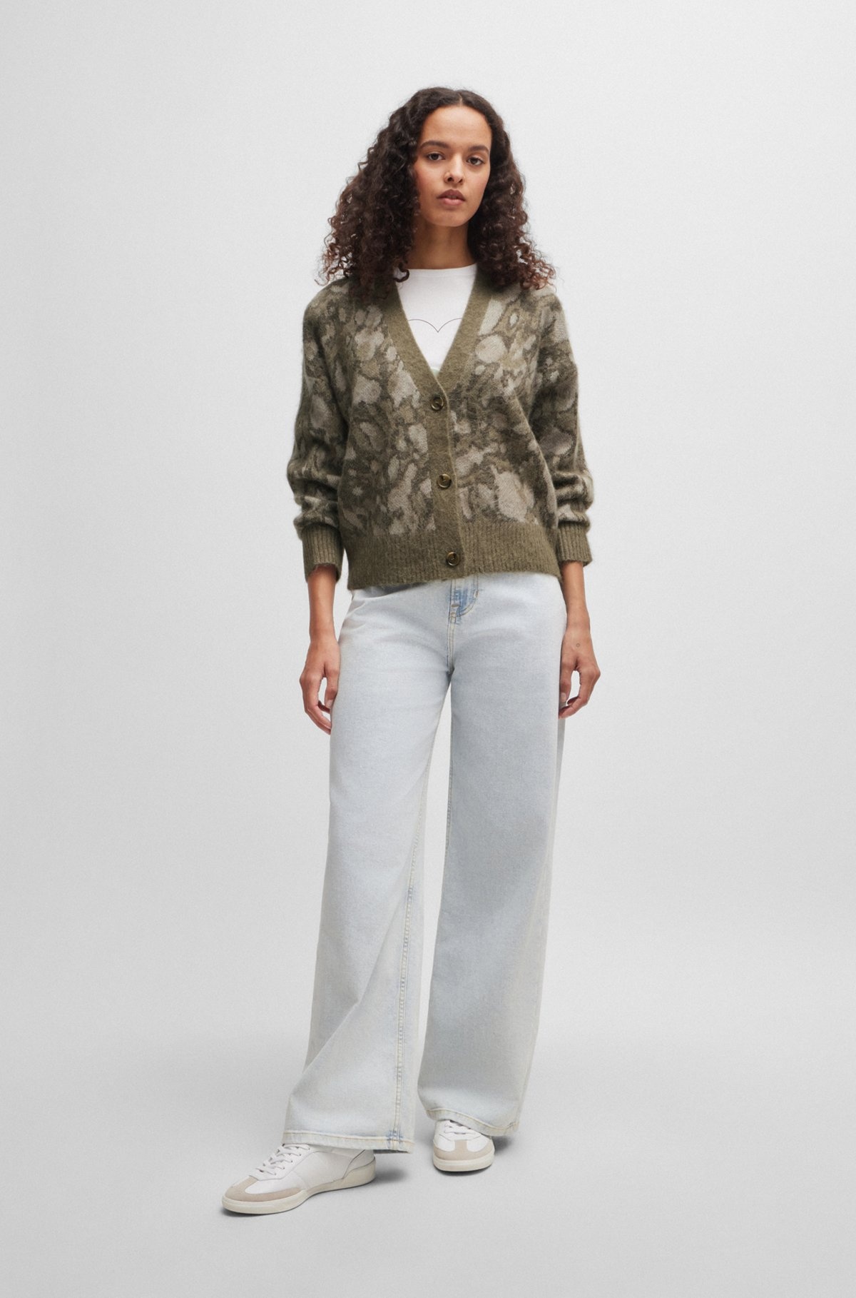 OVERSIZE-FIT CARDIGAN WITH SIGNATURE PATTERN - 3