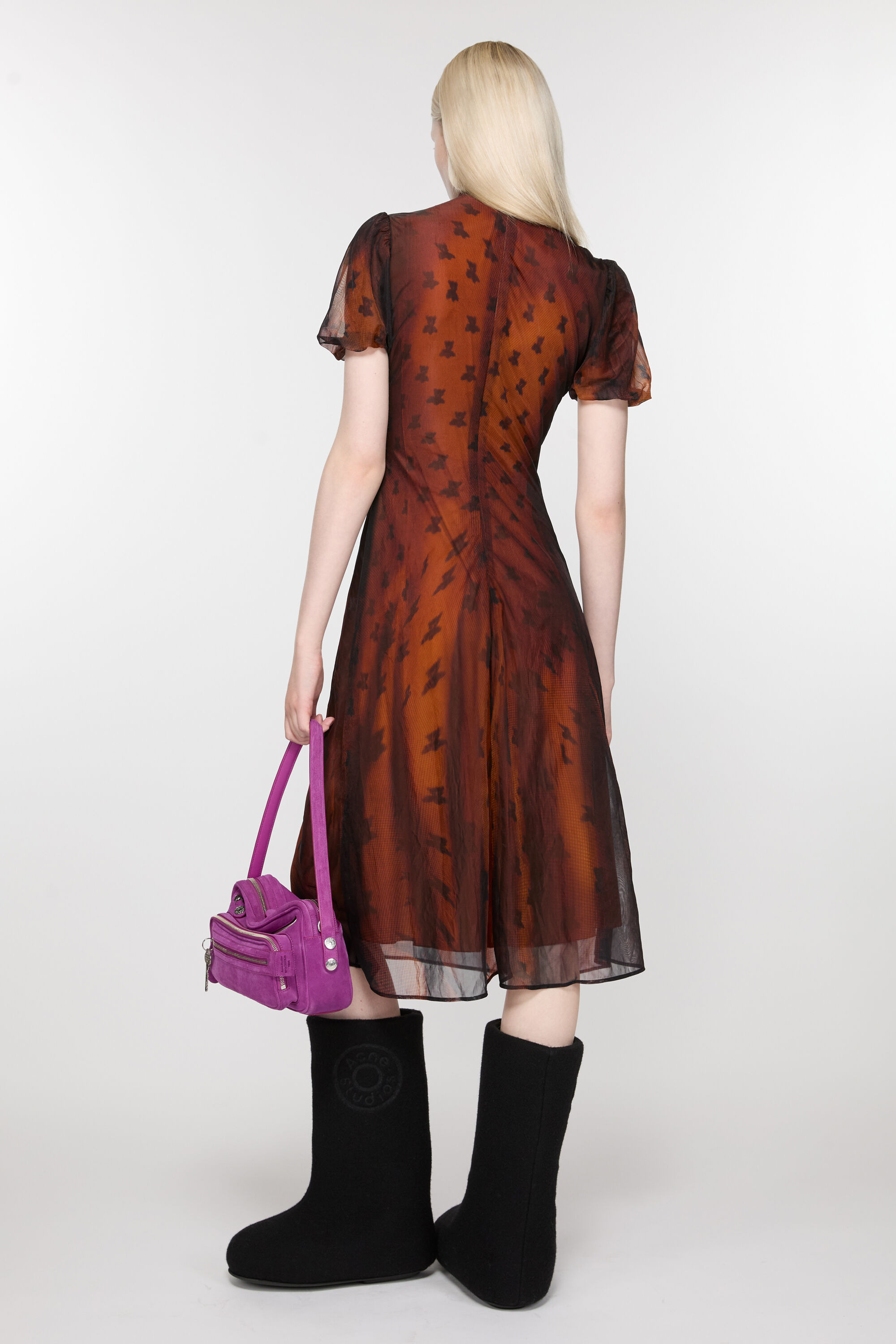 Bow dress - Rust brown - 3
