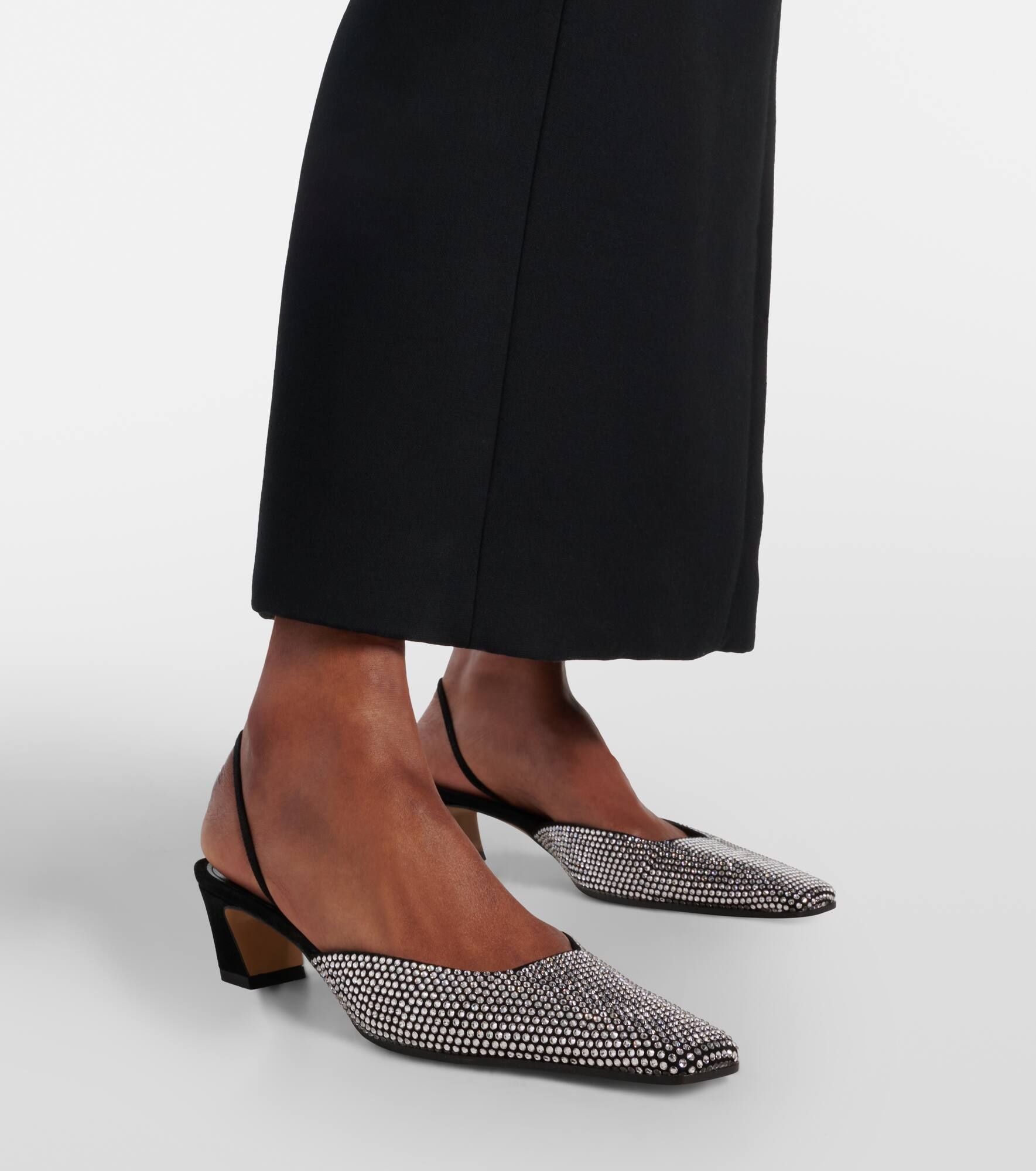 Roosevelt embellished leather slingback pumps - 4