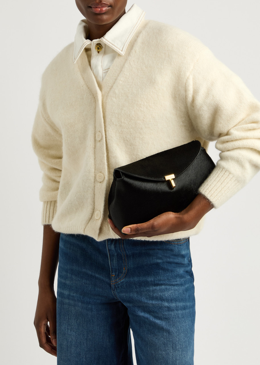 Toteme T-Lock Calf Hair Clutch - 5