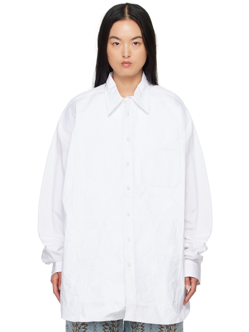 White Scrunched Shirt - 1