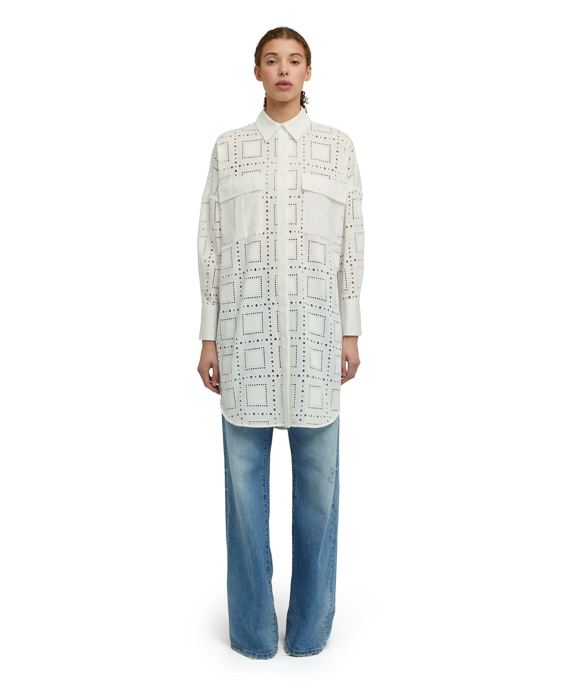 Sangallo cotton chemisier dress - 3