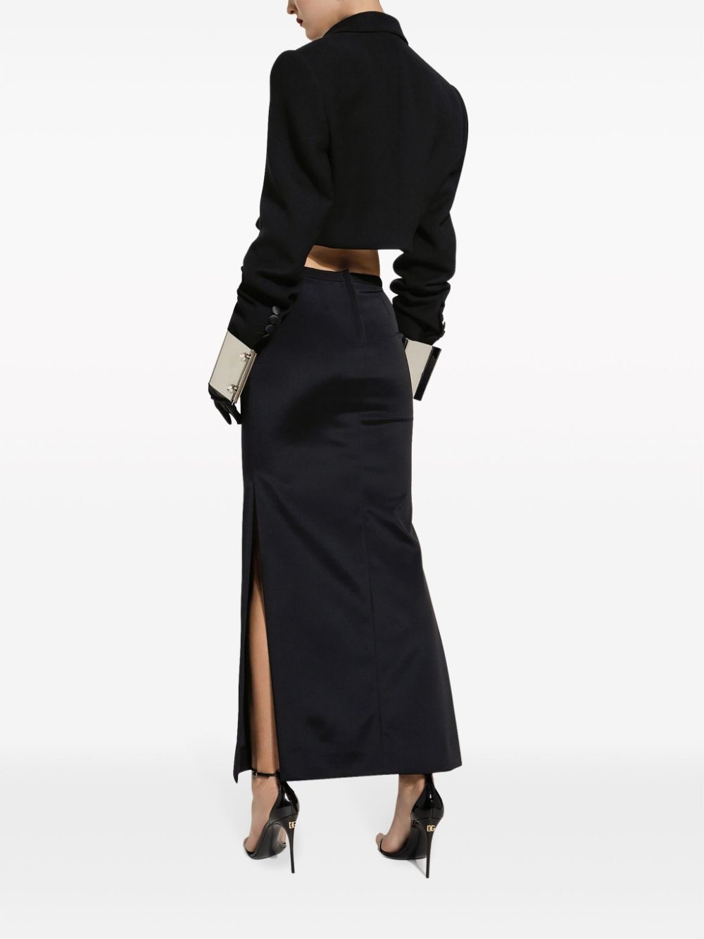 high-slitted cady maxi skirt - 4