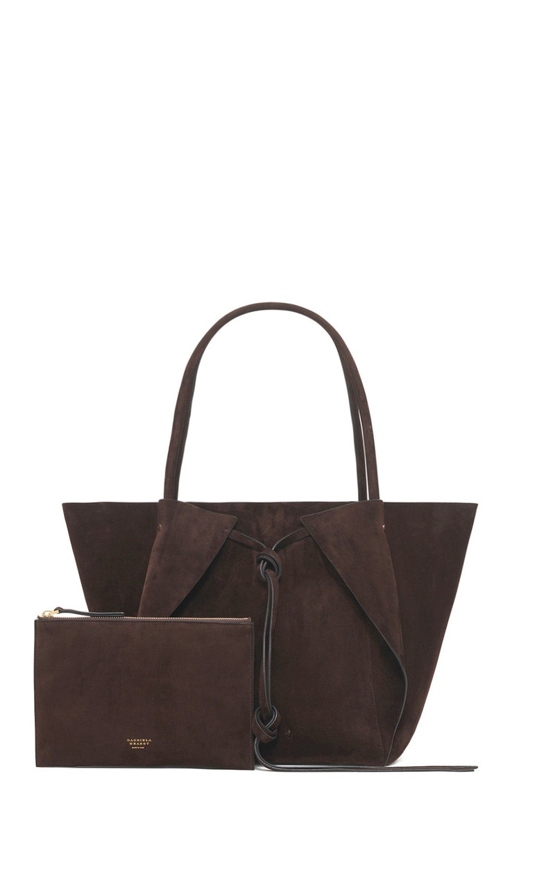 GABRIELA HEARST Marija Tote Bag in Chocolate Suede outlook