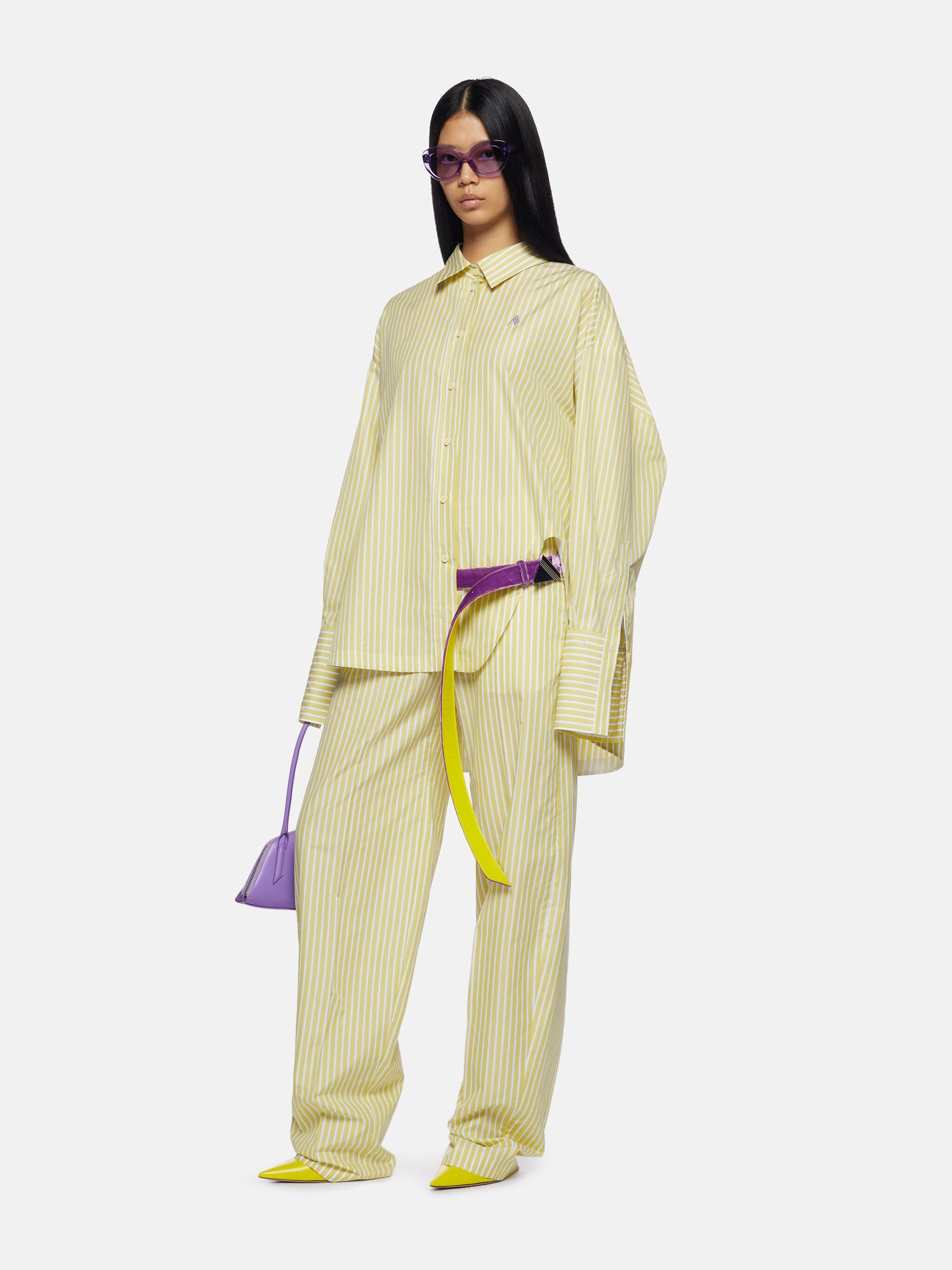 ''DIANA'' LIGHT BANANA STRIPED SHIRT - 2