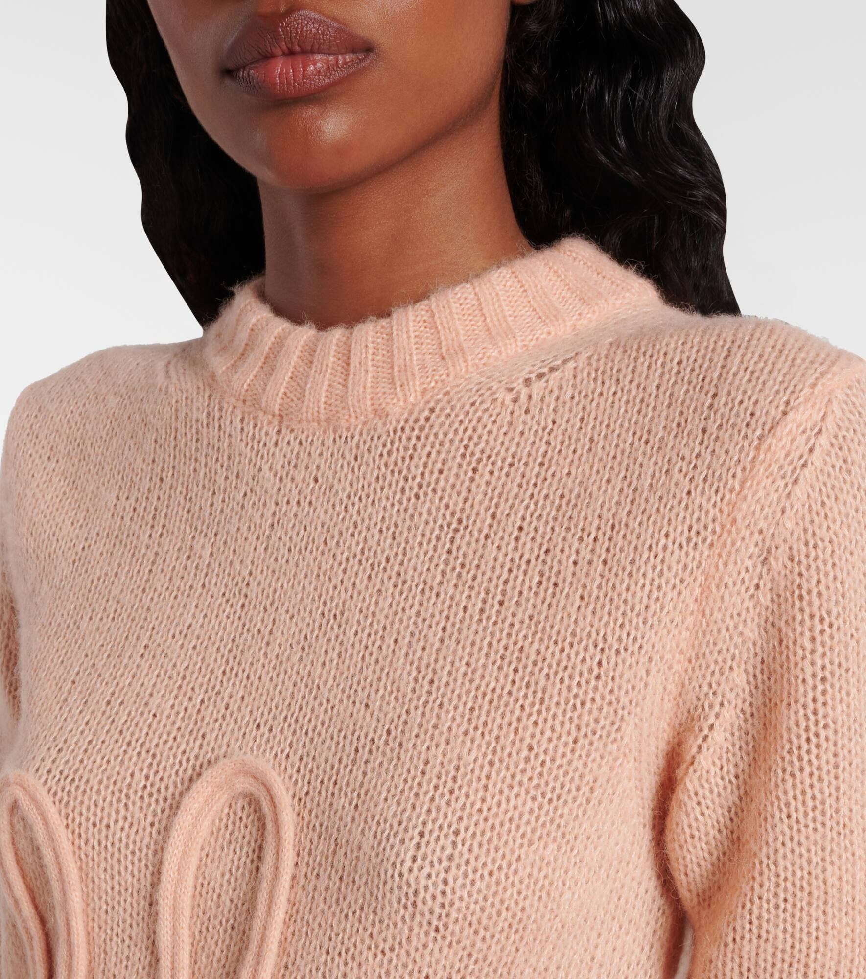 Logo alpaca and silk sweater - 4