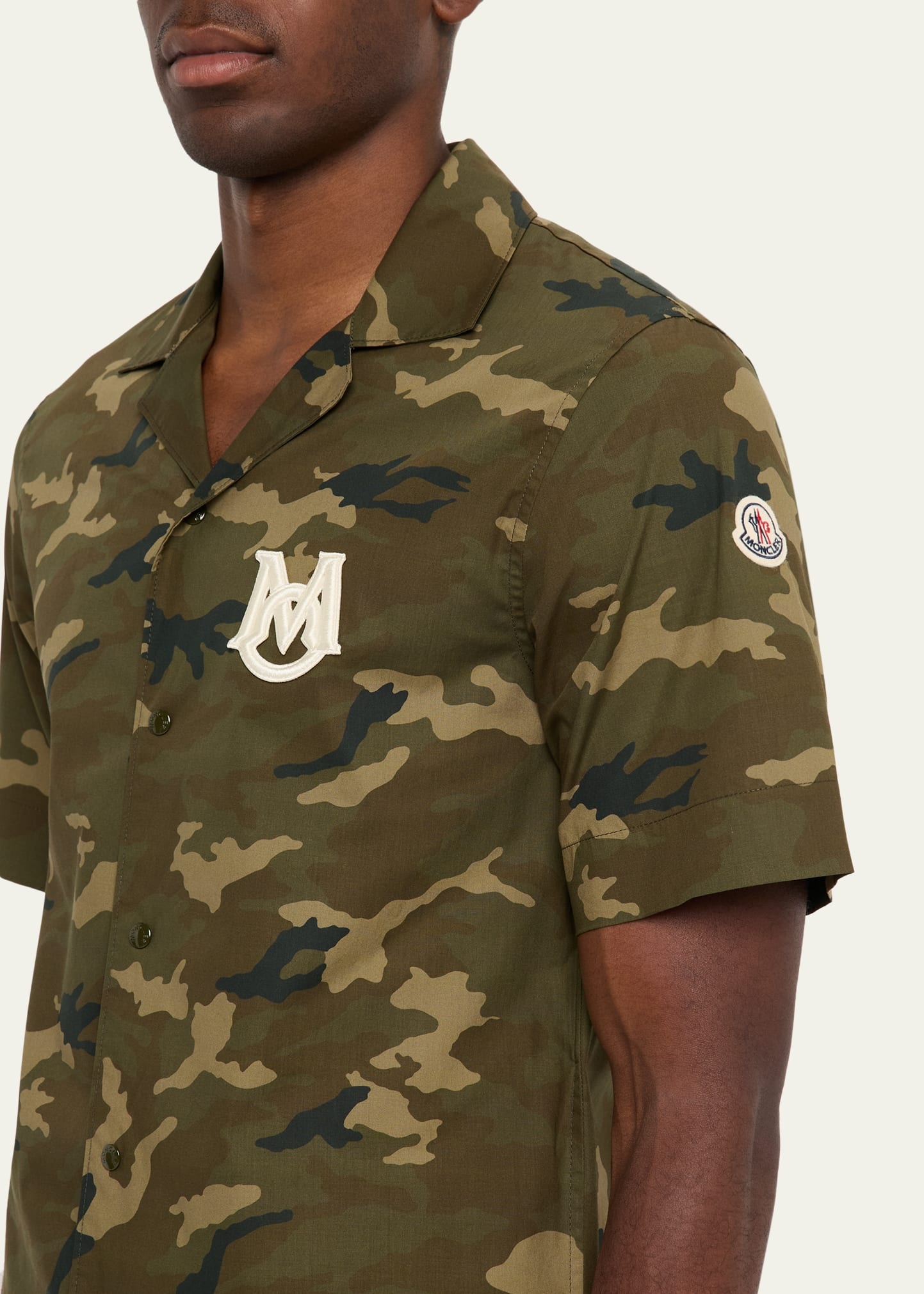 Men's Monogram Camouflage Poplin Camp Shirt - 5