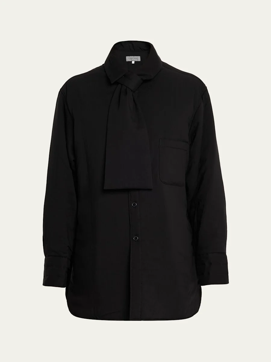 Men's Cellulose Lawn Stole Detail Padded Shirt - 1