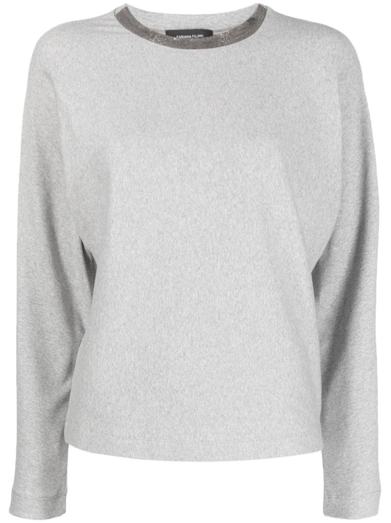 beaded crew-neck jumper 1