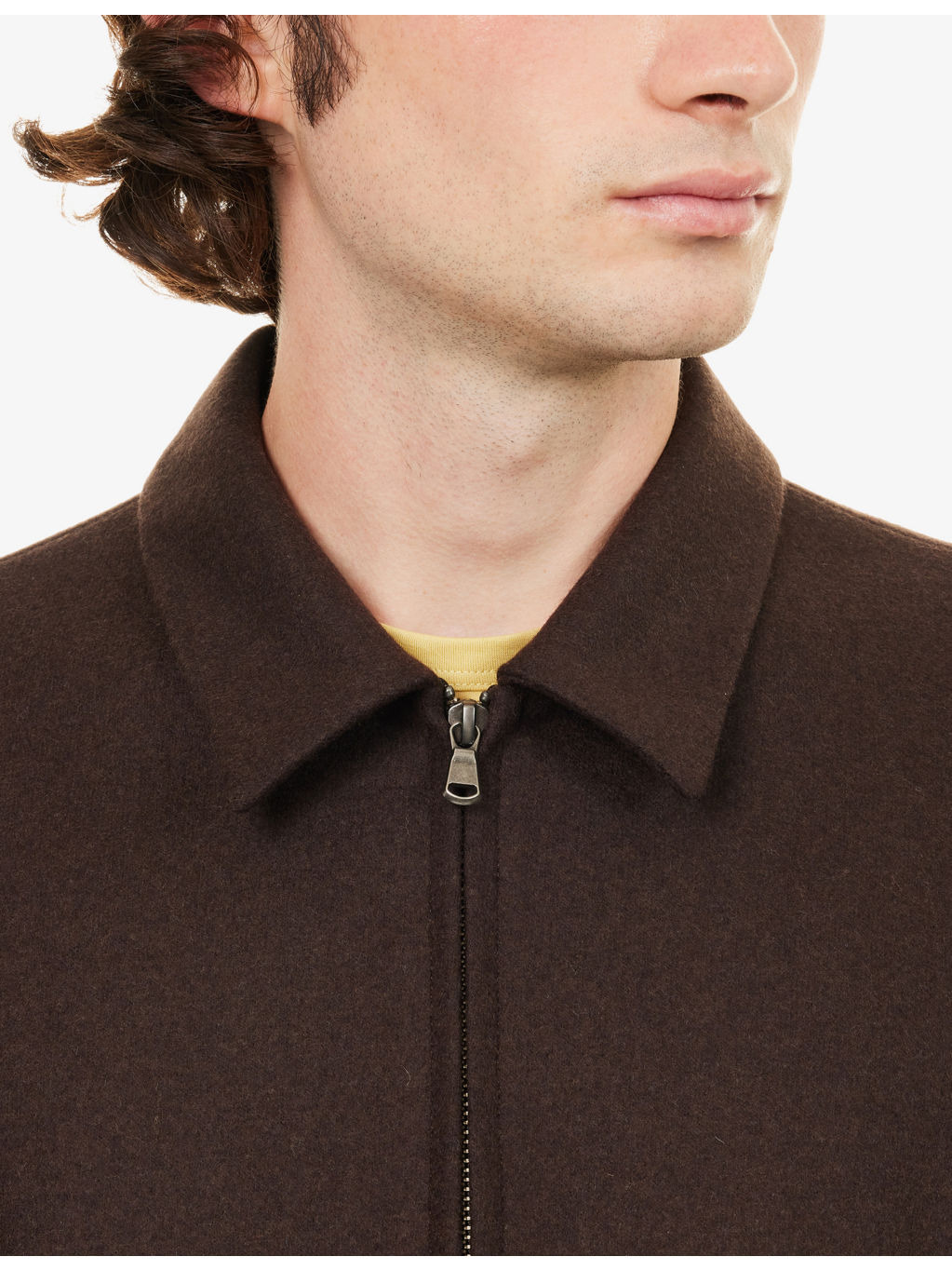 Boiled Pointed-Collar Wool Harrington Jacket - 5