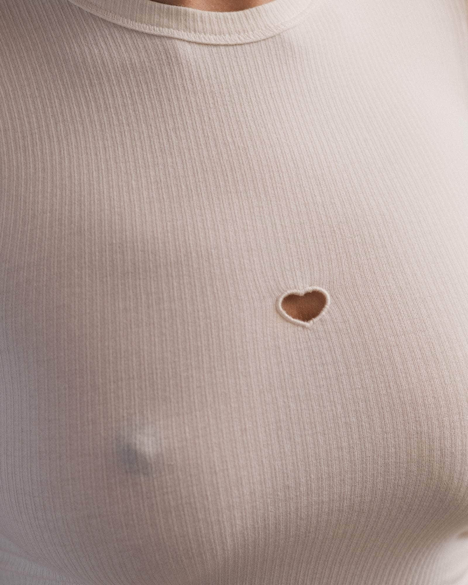 Heart Tee Shirt - Fine Organic Cotton Rib - 5