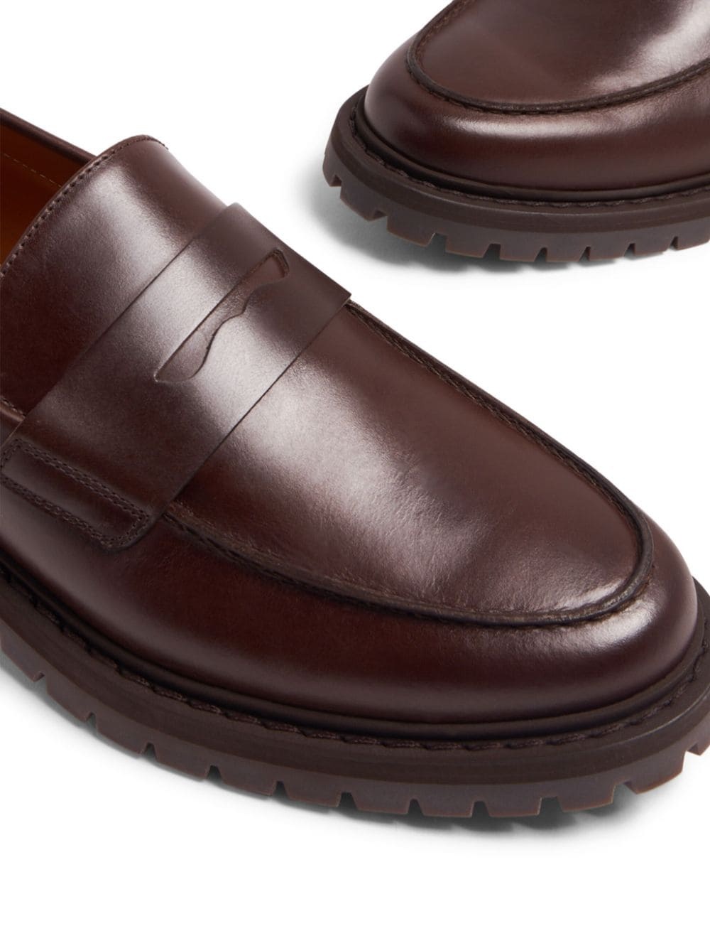 stamp-detail leather loafers - 4