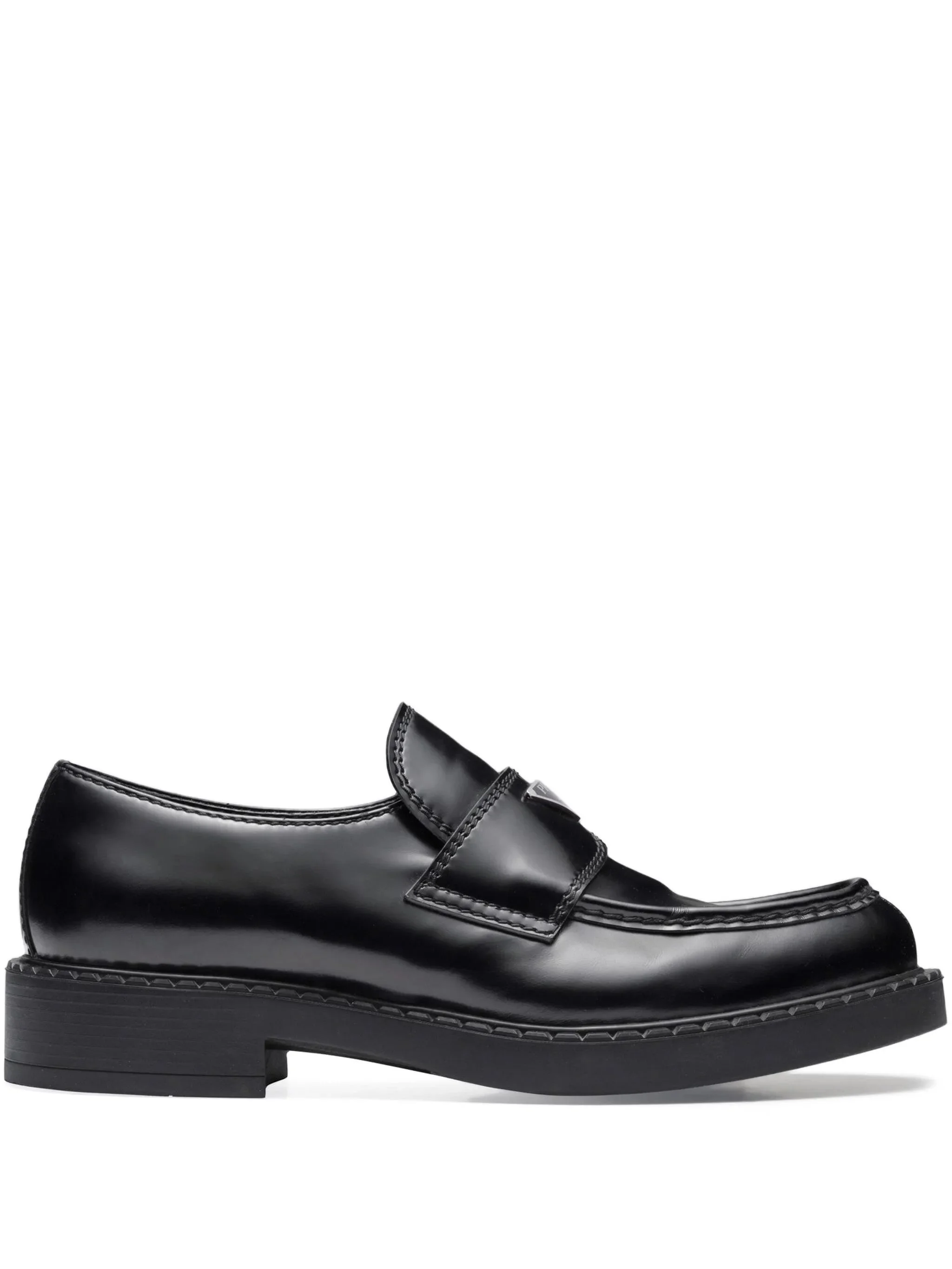 brushed-leather loafers - 1