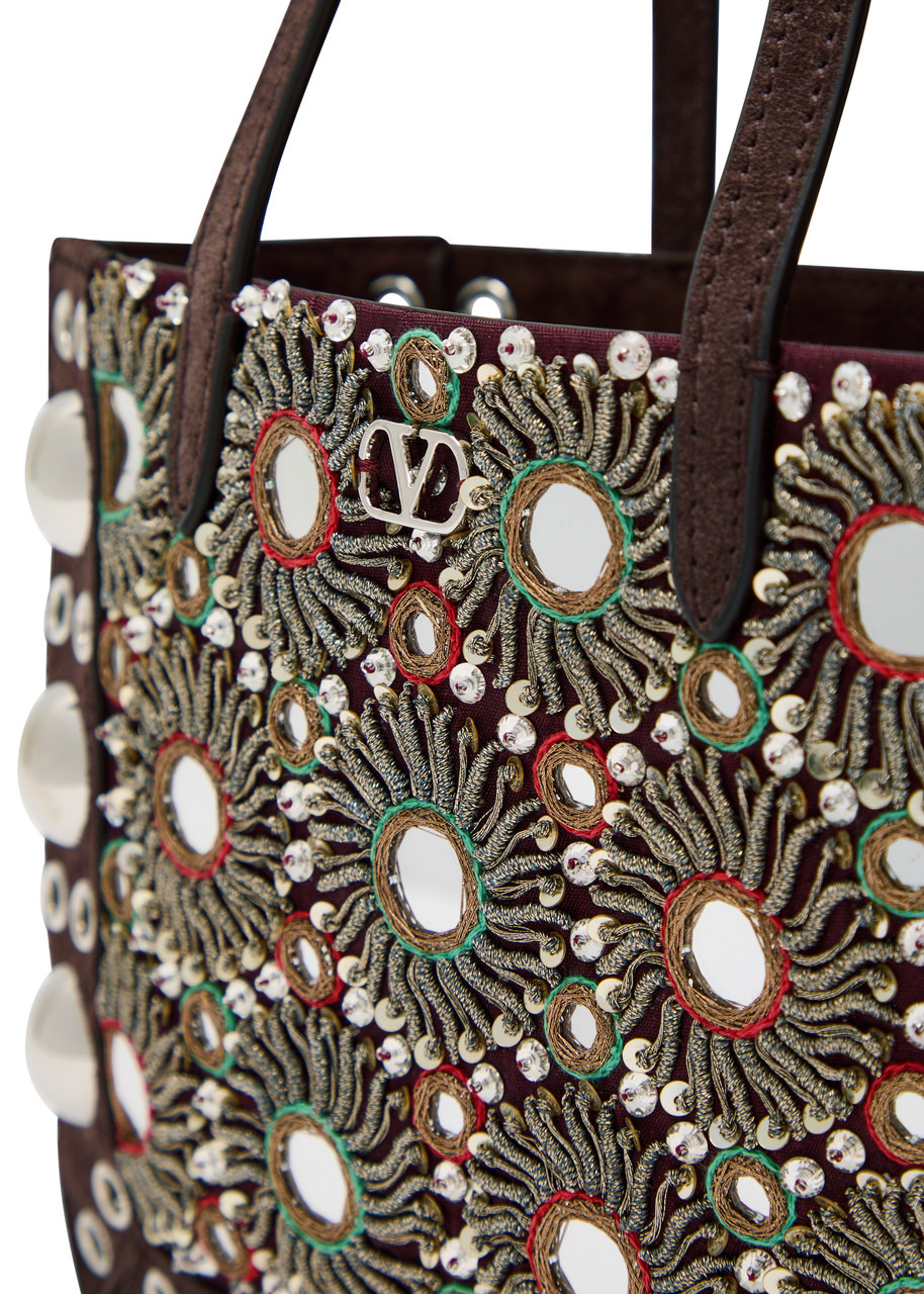 Valentino Garavani Nellcôte Mirror Suede Mini Tote bag - 3