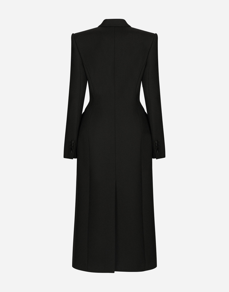 Dolce & Gabbana Double-breasted wool gabardine tuxedo coat with padded hips outlook