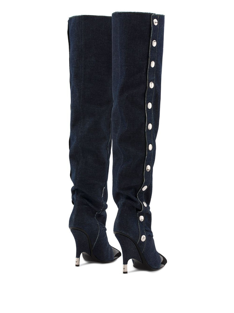 Harper denim knee-length boots 3