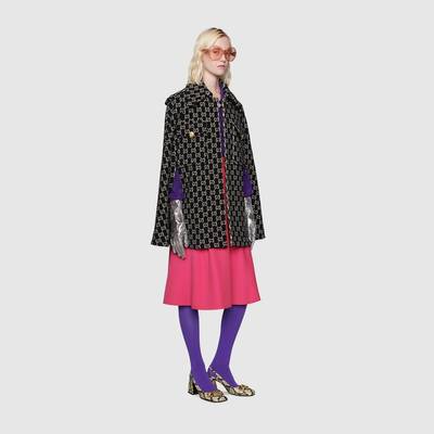 GUCCI Felted wool cape with GG jacquard outlook