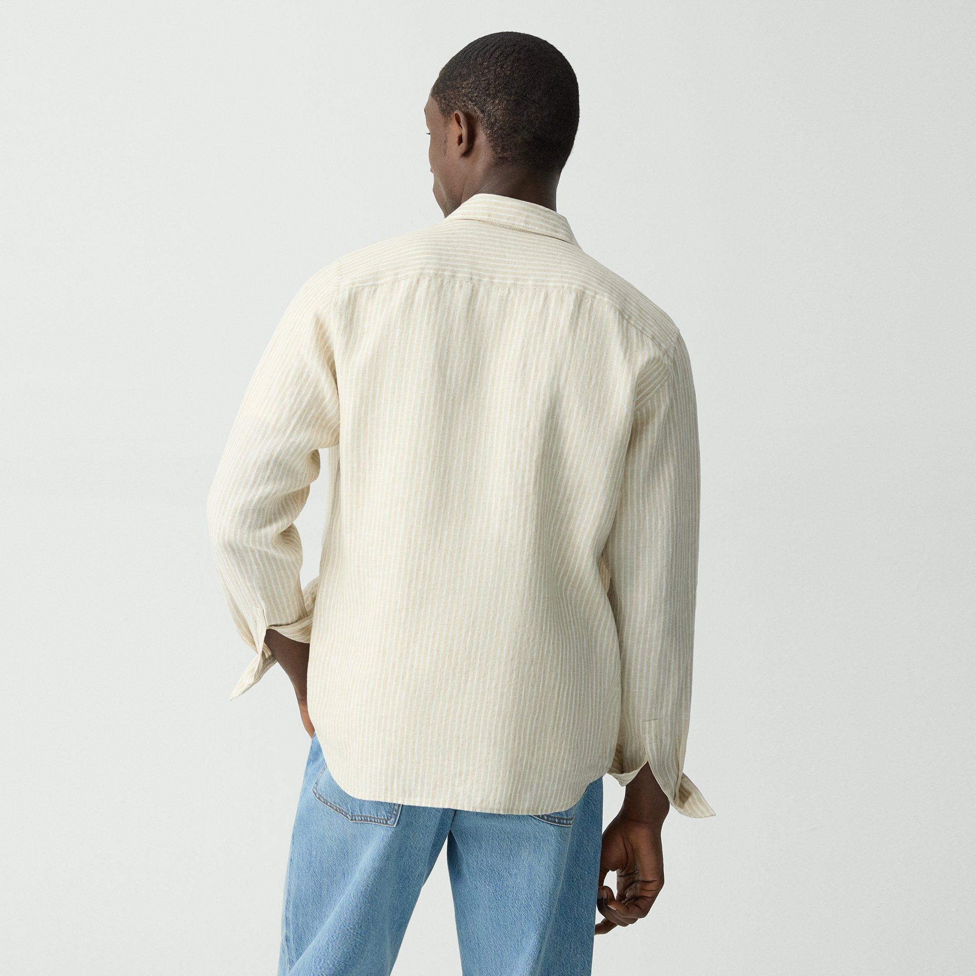 Irving Shirt in Striped Linen - 4