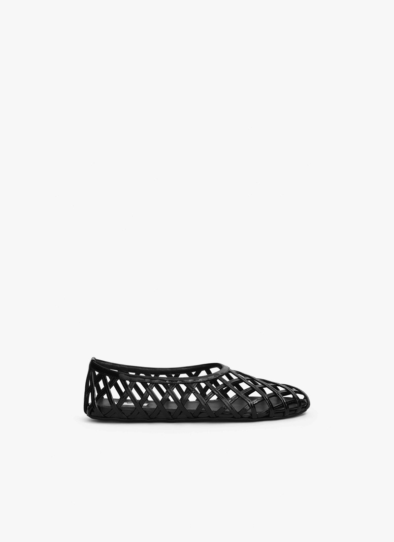 CAGE BALLET FLATS IN PATENT CALFSKIN - 1