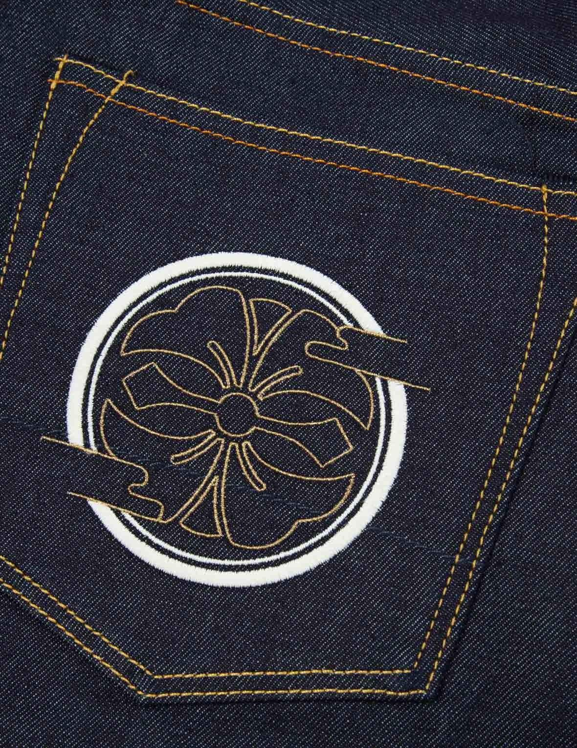 JAPANESE BROCADE POCKET DENIM SHORTS - 12