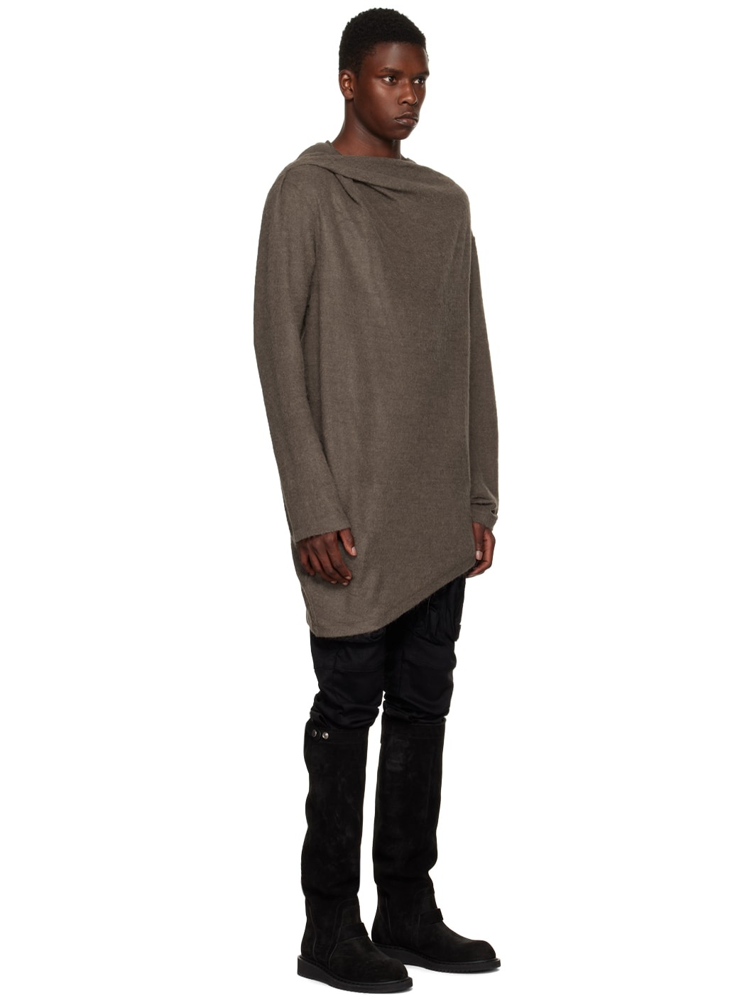 Brown Twisted Neck Sweater - 2