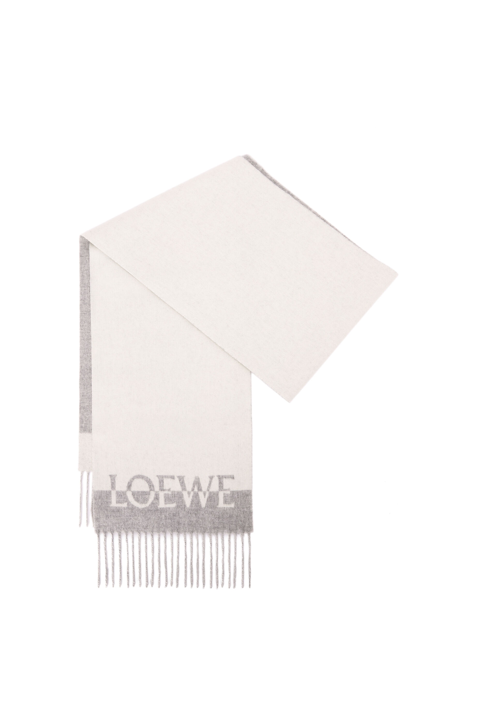 Bicolour LOEWE scarf in wool and cashmere - 5