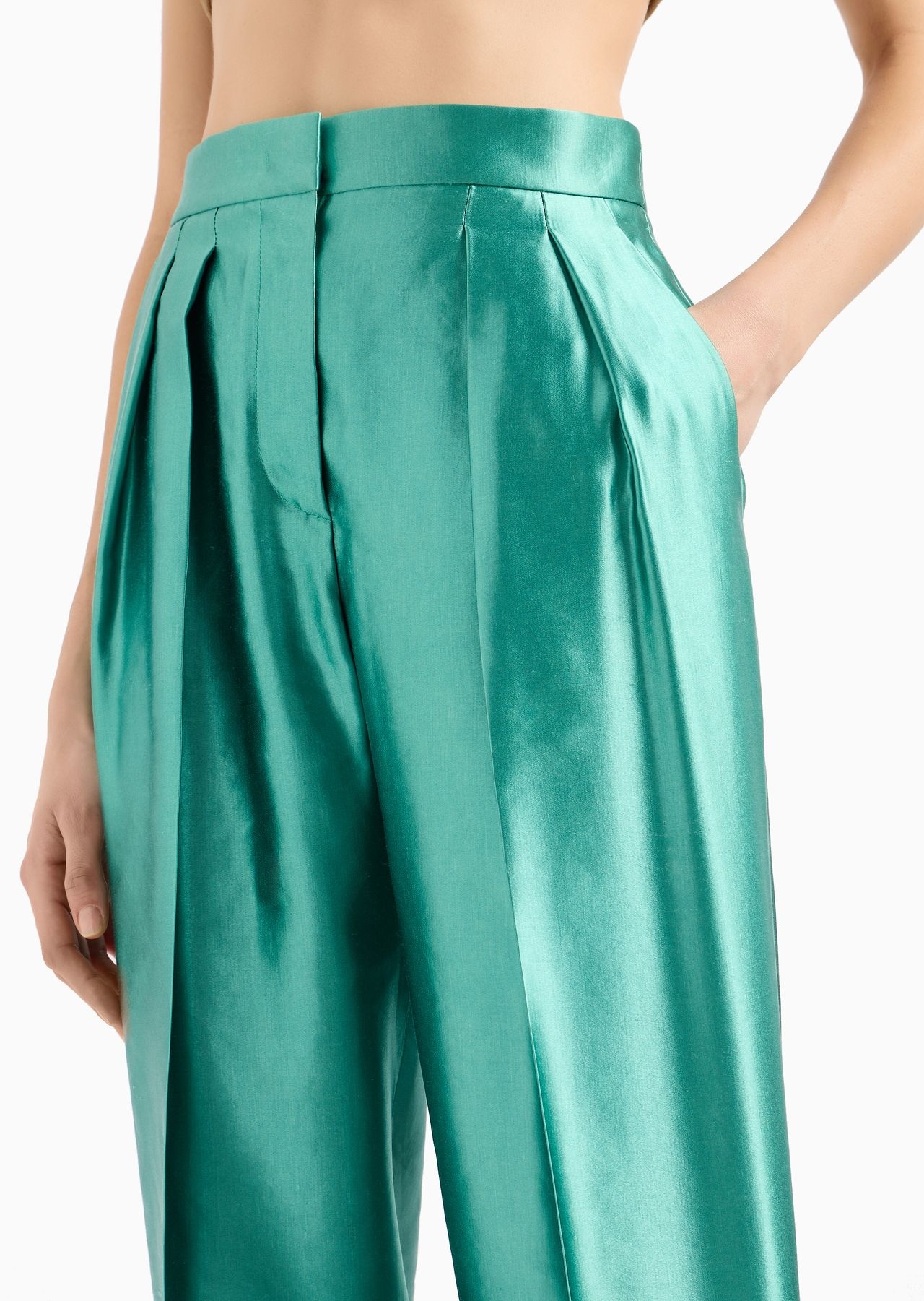 Two-dart trousers in silk and linen - 5