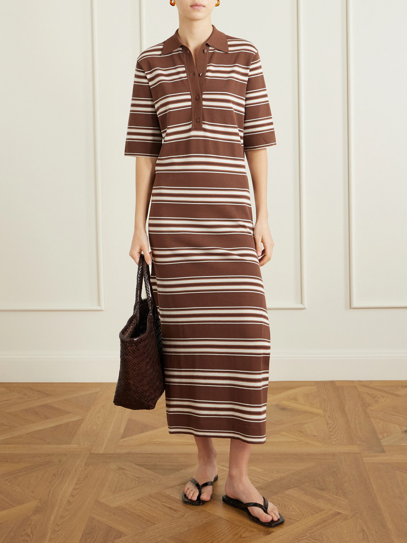 FAITHFULL Santiago Striped Cotton-blend Midi Dress outlook