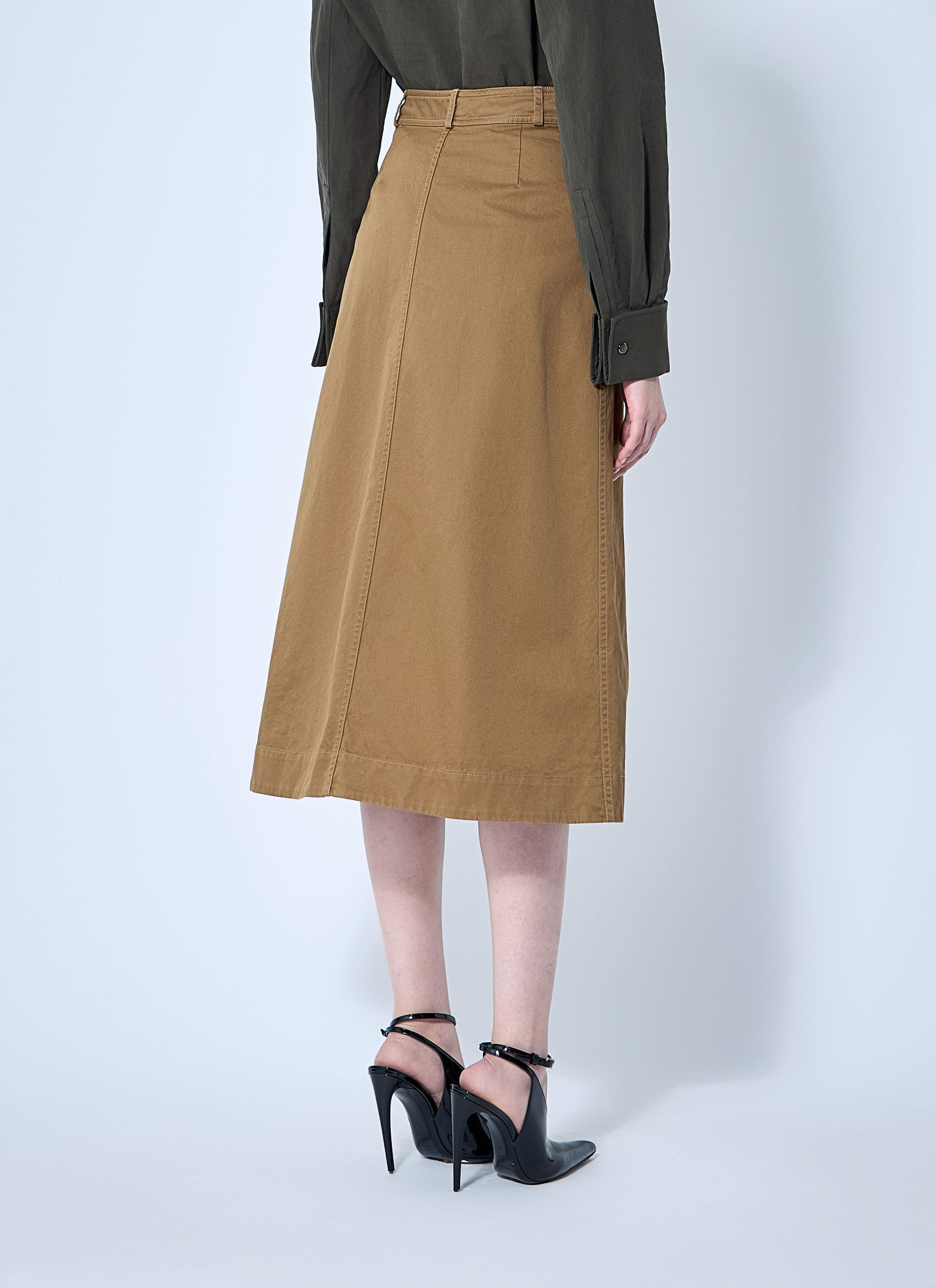 Cotton Serge Midi Skirt - 4