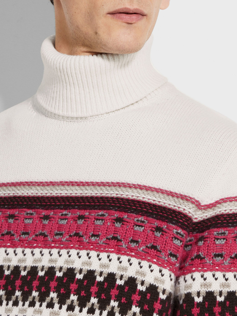 ZEGNA WHITE OASI CASHMERE TURTLENECK outlook