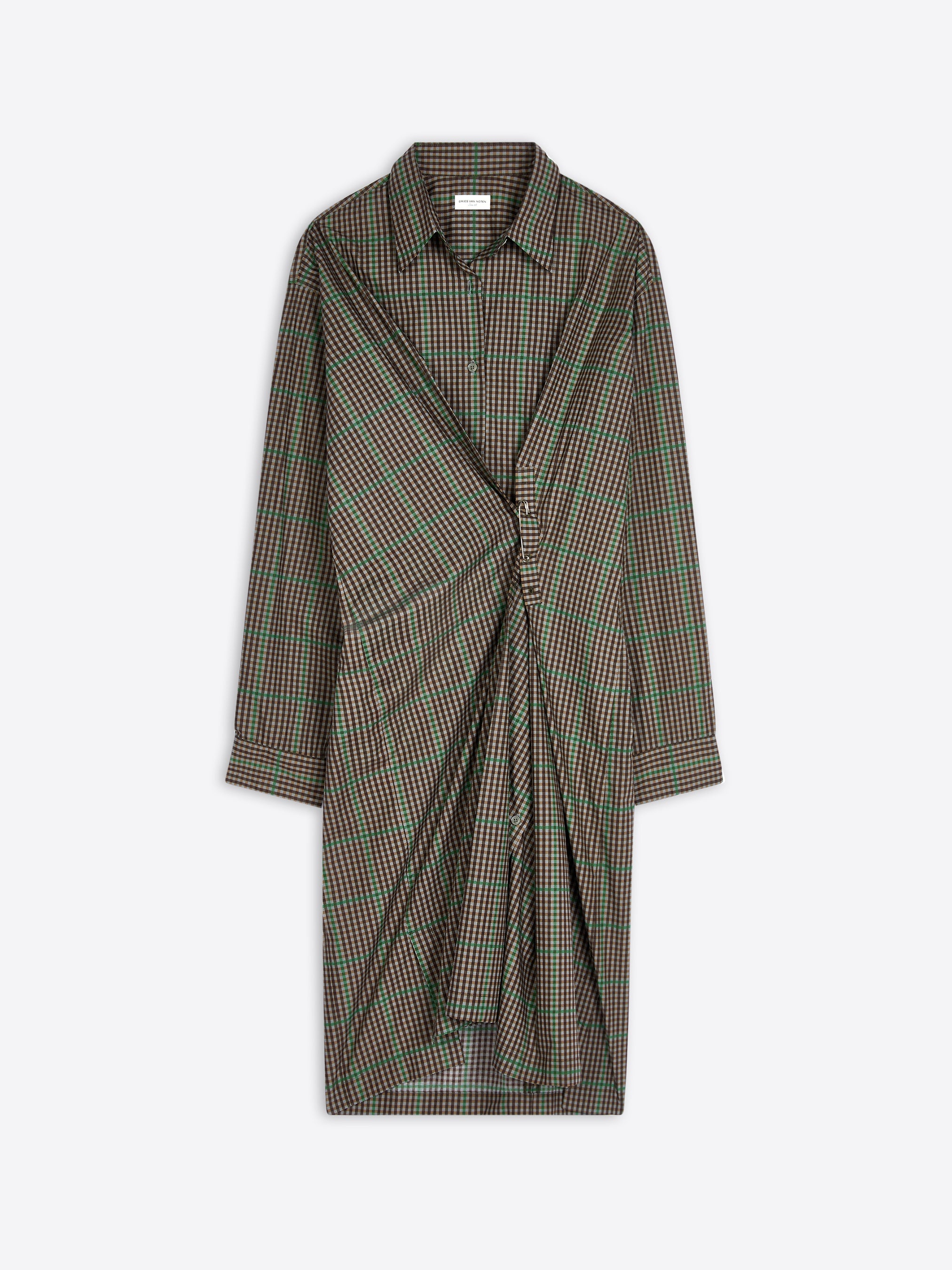 CHECKED SHIRT DRESS - 1