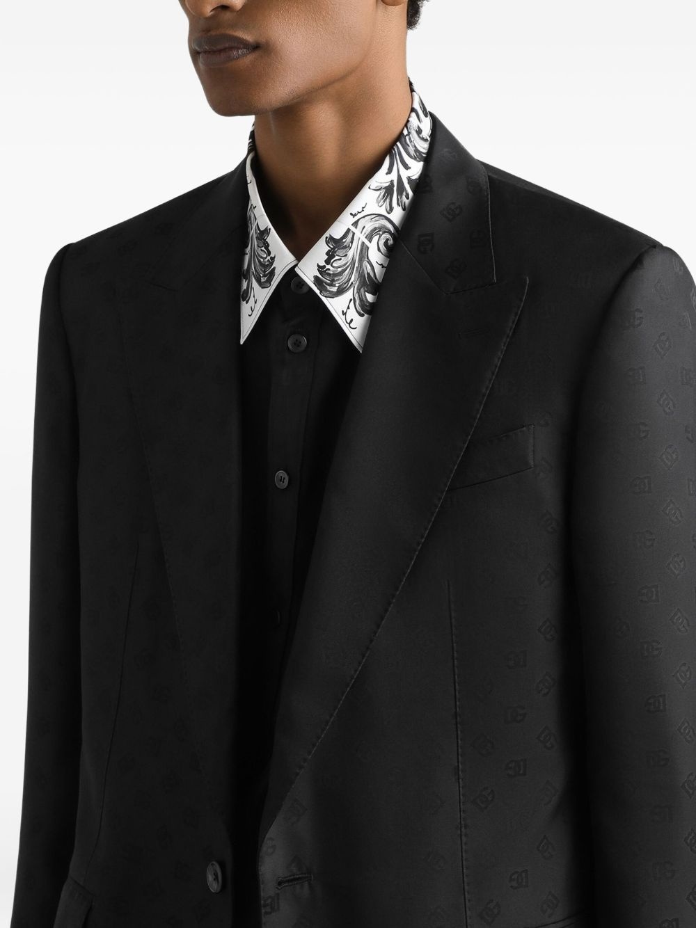 logo-jacquard blazer - 4