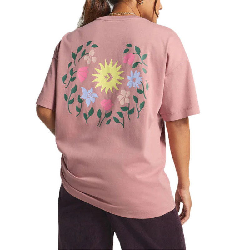 Converse (WMNS) Converse Floral Graphic Crew Tee 'Pink' 10025213-A03 outlook