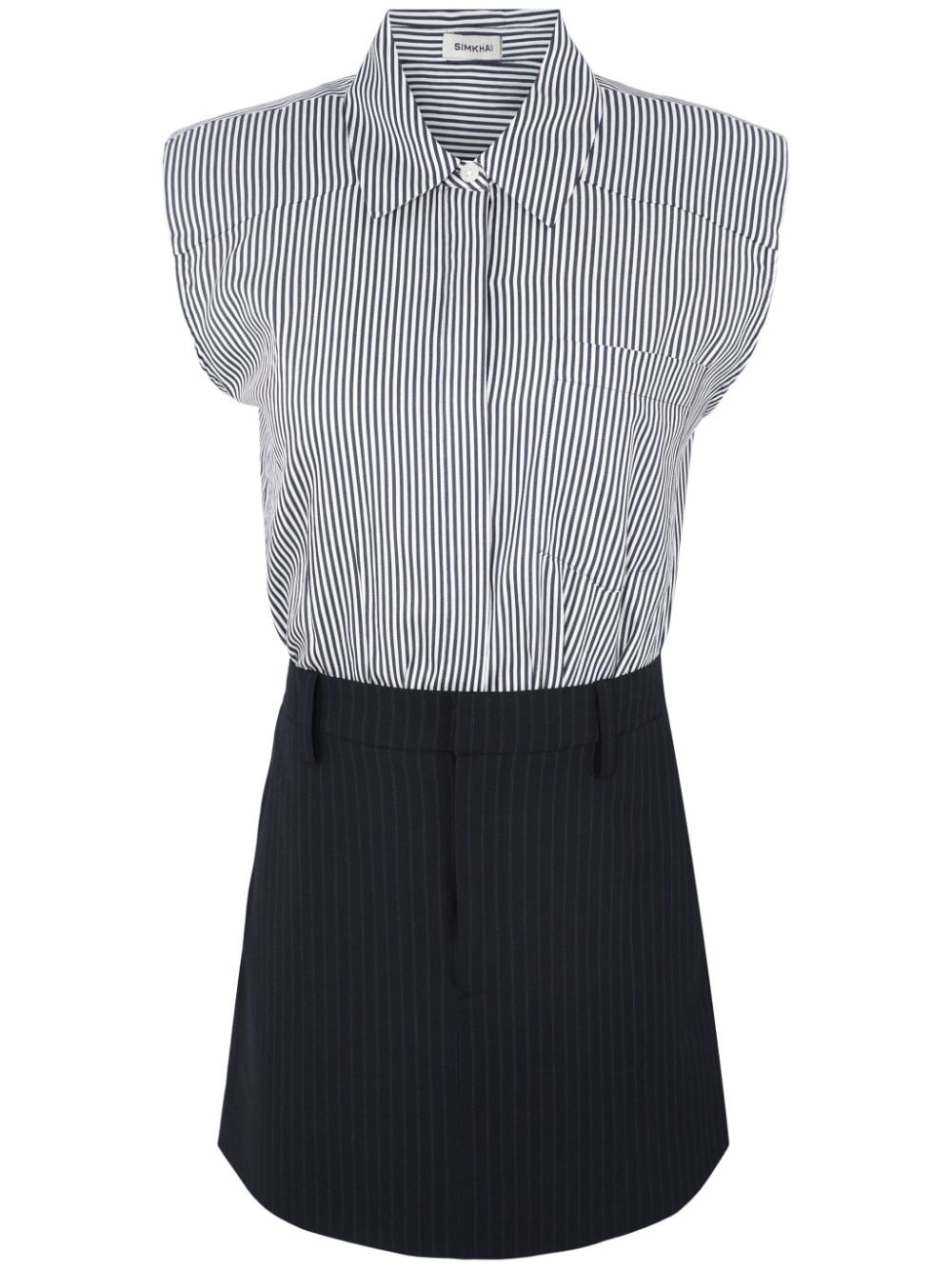 Graham contrast-fabric mini dress - 1