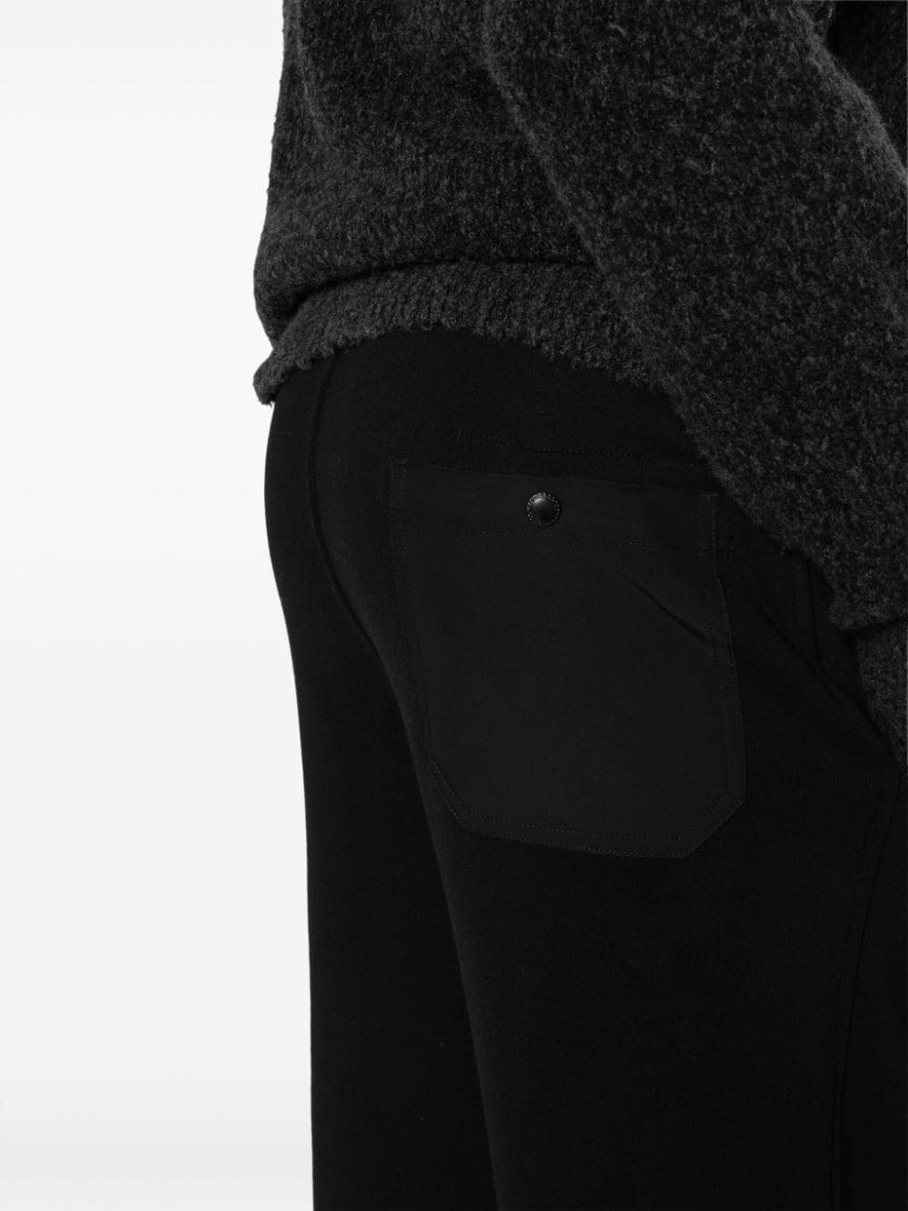 drawstring-waist cotton track pants - 5