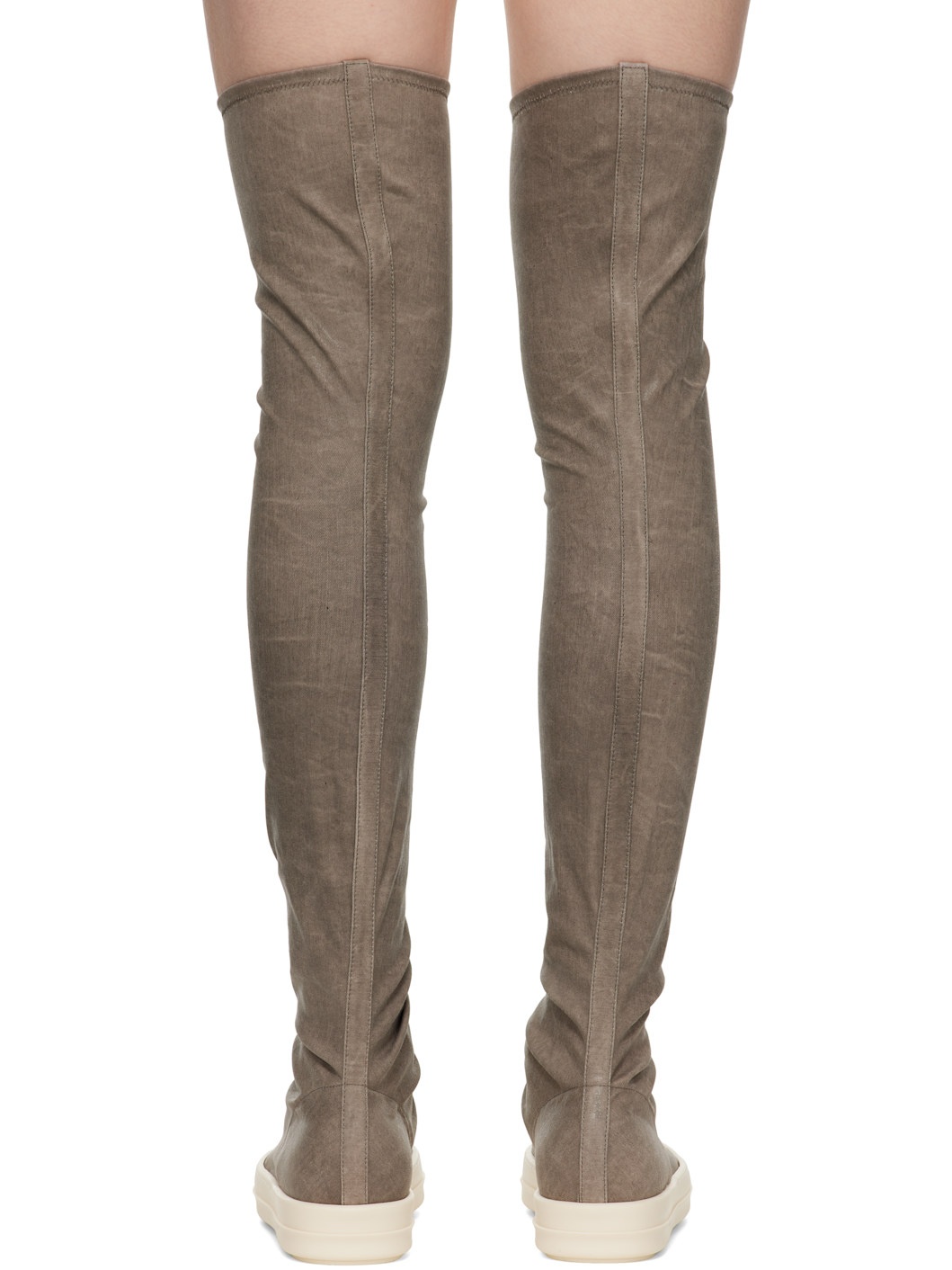 Gray Porterville High Sock Sneaks Tall Boots - 2