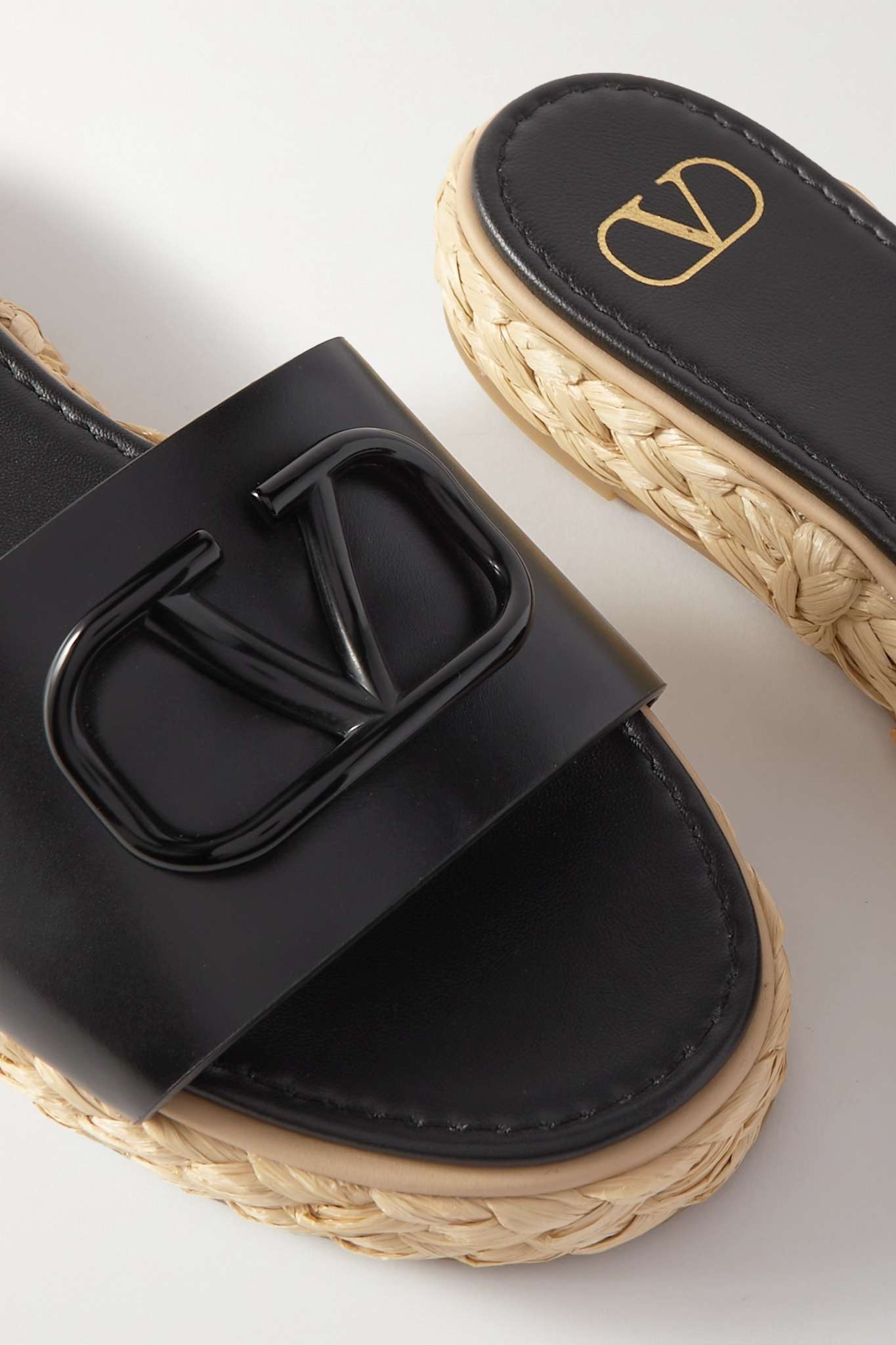 Valentino Garavani VLOGO leather espadrille slides - 4