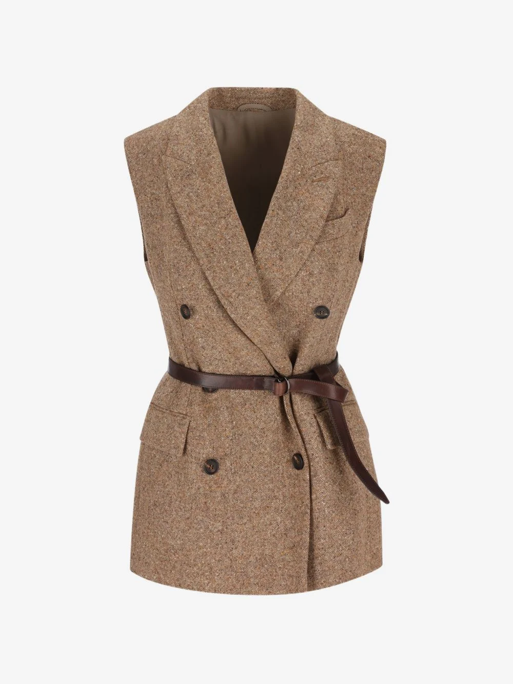 belted double-breasted waistcoat - 1