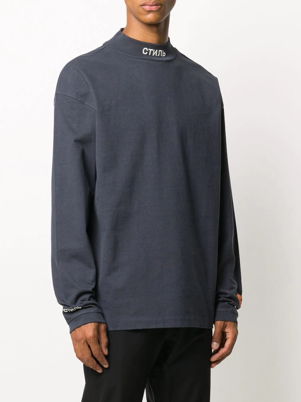 high-neck cotton logo sweatshirt - 3