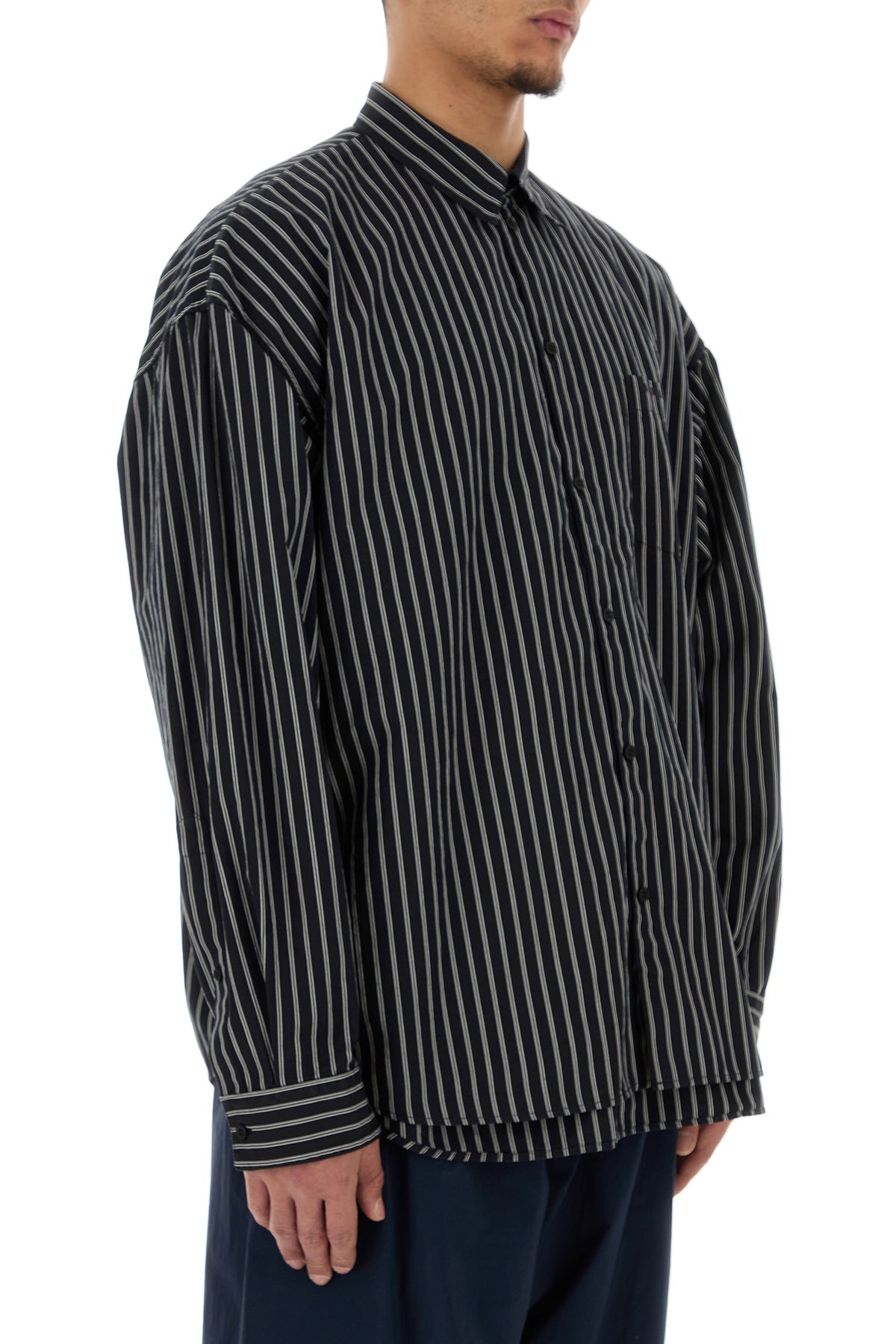Embroidered poplin oversize shirt - 3