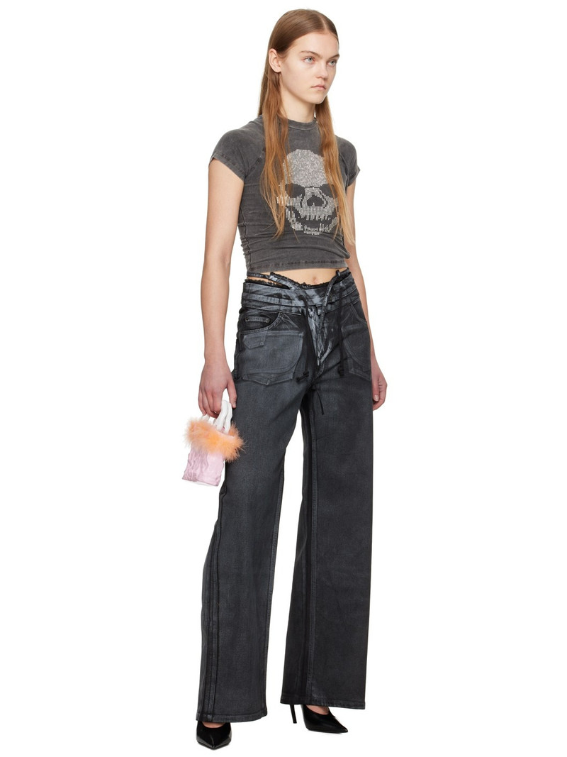 OTTOLINGER Black Double Fold Jeans outlook