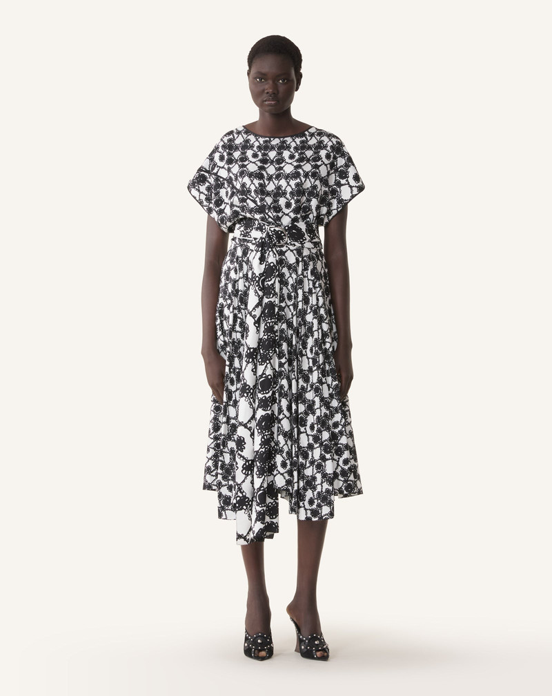Lanvin PRINTED SILK DRAPED DRESS outlook