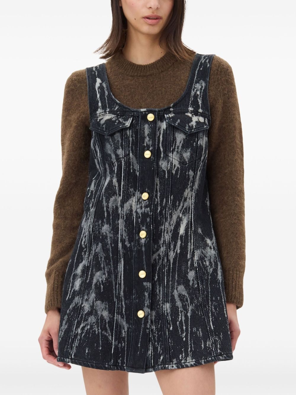 brushed-finish mini dress - 5