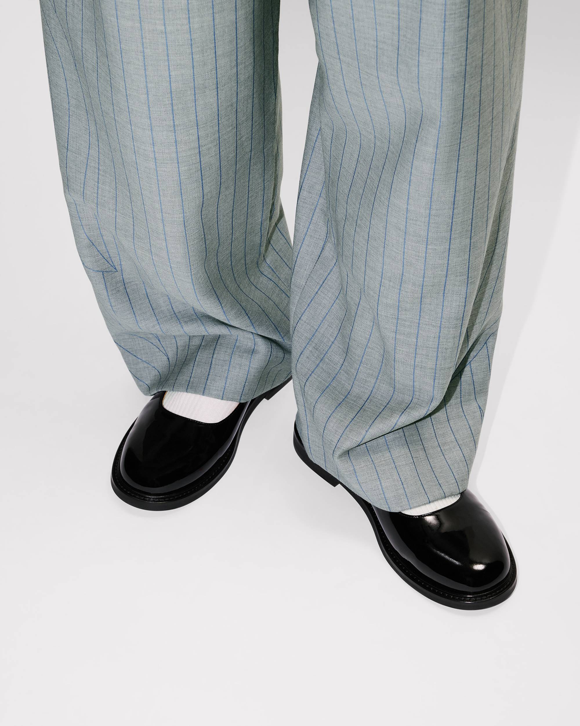 'KENZO Leaf Stripe' straight tailored pants in virgin wool jacquard - 7