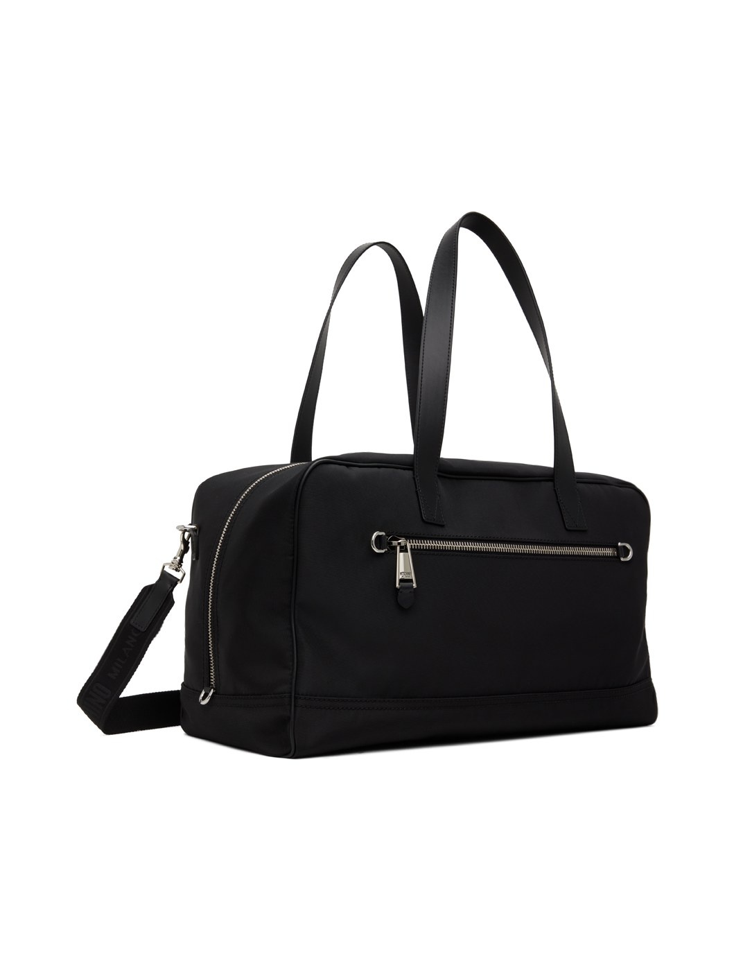 Black 'Moschino Couture' Nylon Travel Duffle Bag - 3