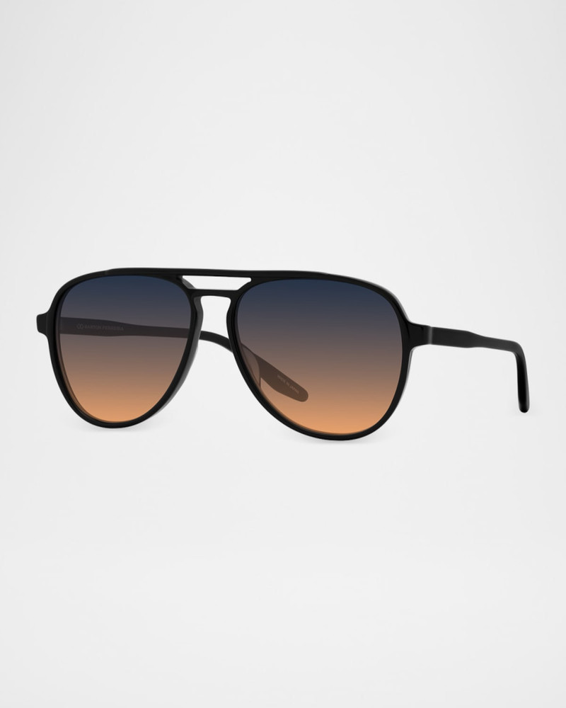 BARTON PERREIRA Men's Hartmann Acetate Aviator Sunglasses outlook