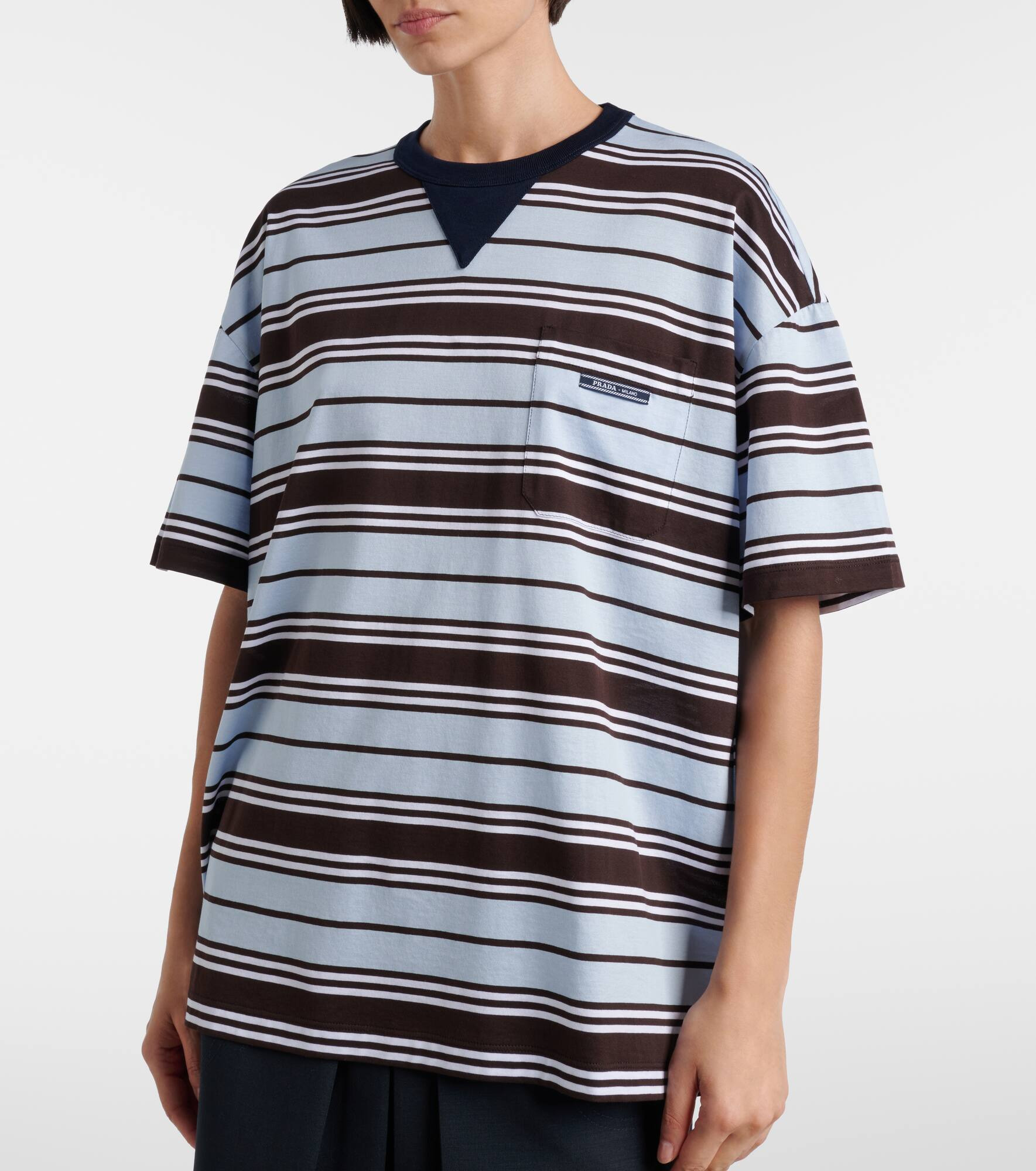 Striped cotton lisle T-shirt - 4